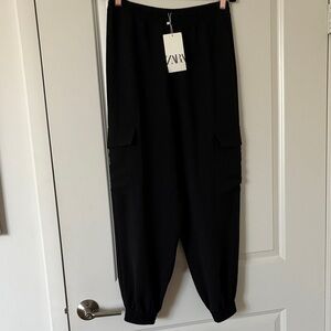 Zara Black Cargo Joggers